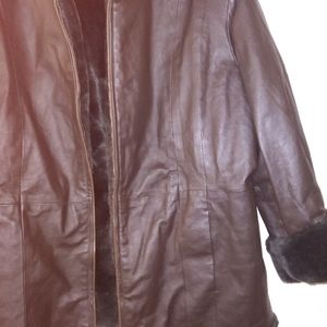 Lined leather jacket